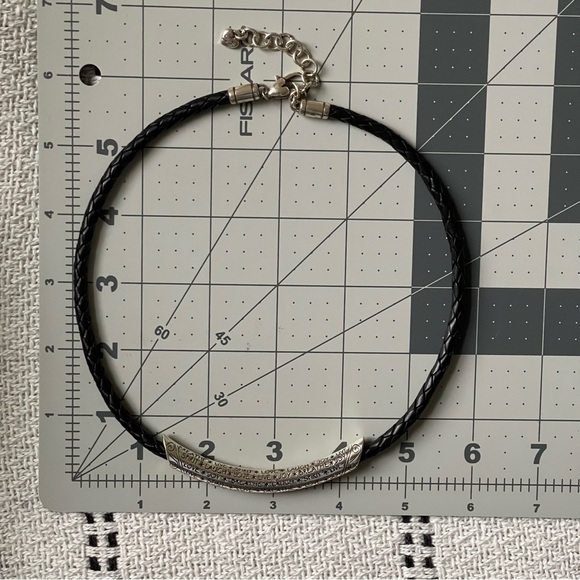 BRIGHTON Braided Leather Scrolled Bar Live Love Laugh Joy Spirit Breathe Choker - Picture 9 of 9